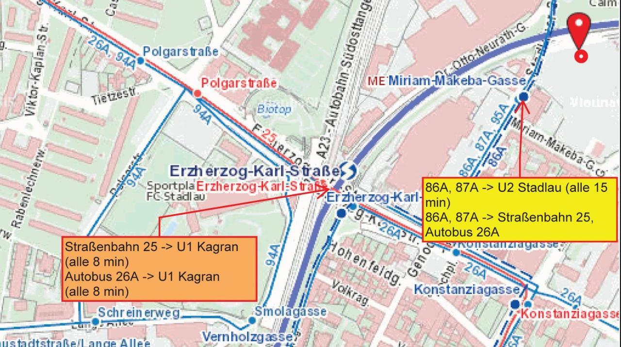Neubau Wohnung Stadlau Wina Bagian luar foto